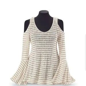 Cold Shoulder Bell Sleeve Sweater